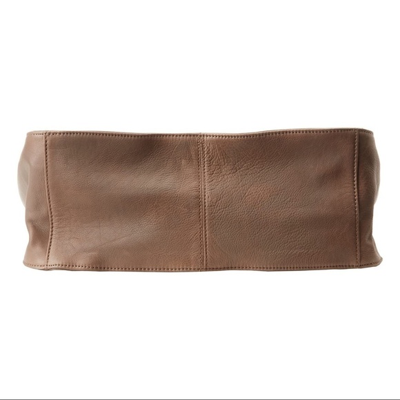 Kelsi Dagger Izzy Convertible Calf Leather Diagonal Hobo Bag Taupe Beige - Picture 10 of 15